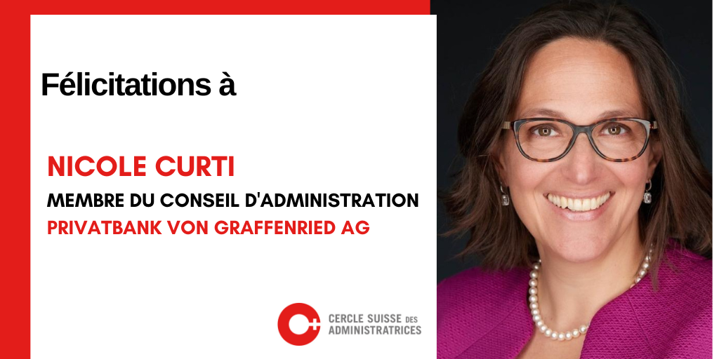 Nicole Curti siège désormais au Conseil d'Administration de la Privatbank Von Graffenried AG