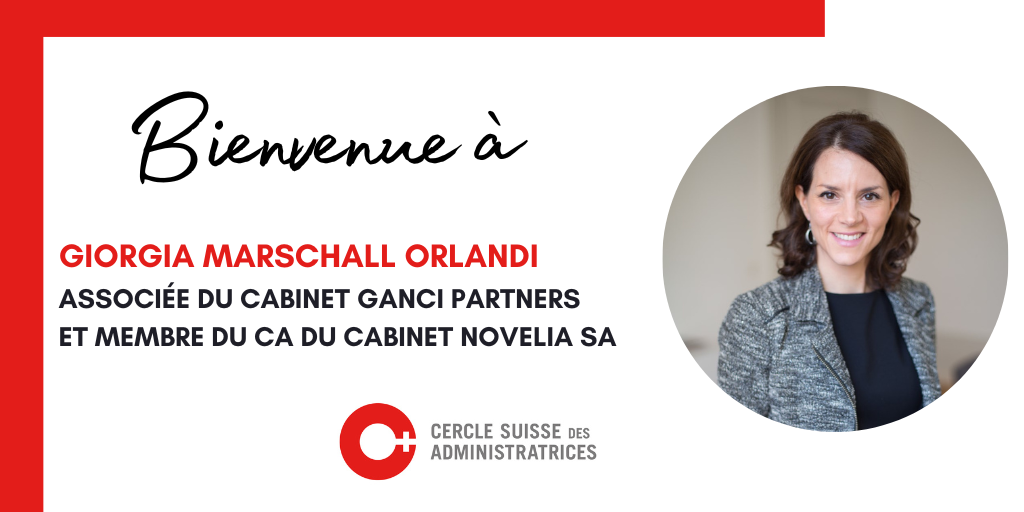 Giorgia Marschall Orlandi rejoint le Cercle Suisse des Administratrices