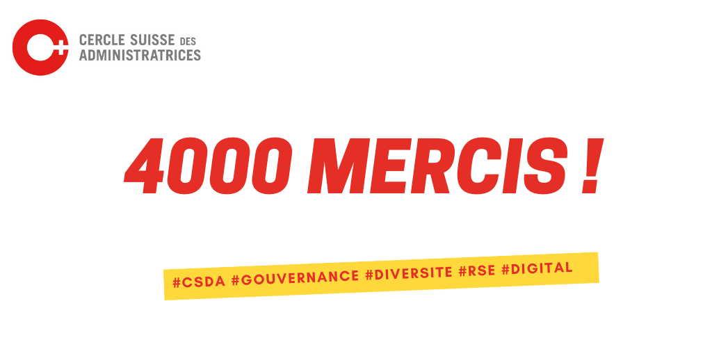 4000 abonnés pour le Cercle Suisse des Administratrices